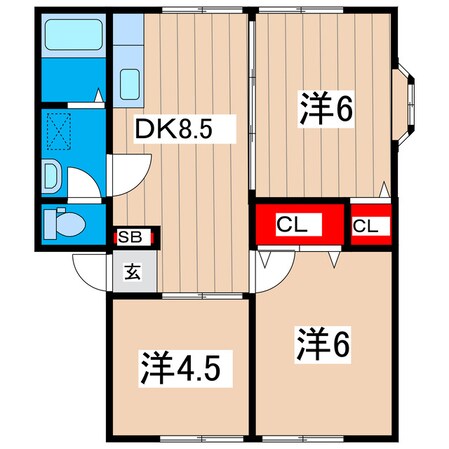 石屋ハイツＦの物件間取画像